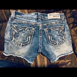 NWOT Grace in LA distressed shorts size 25